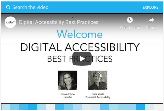 Webinar Recording Digital Accessibility Best Practices Webinar Recording Digital Accessibility Best Practices